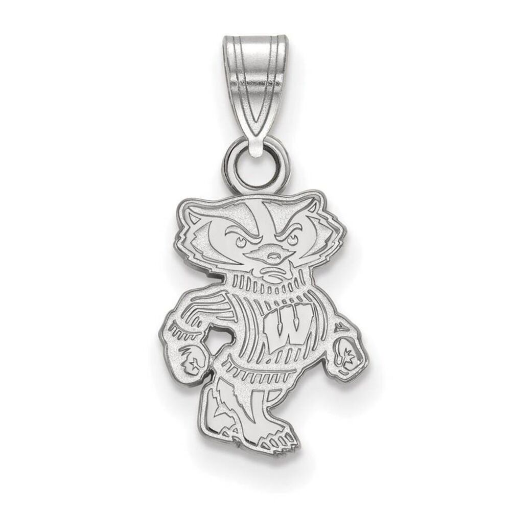 14k White Gold U. of Wisconsin Small Badgers Pendant